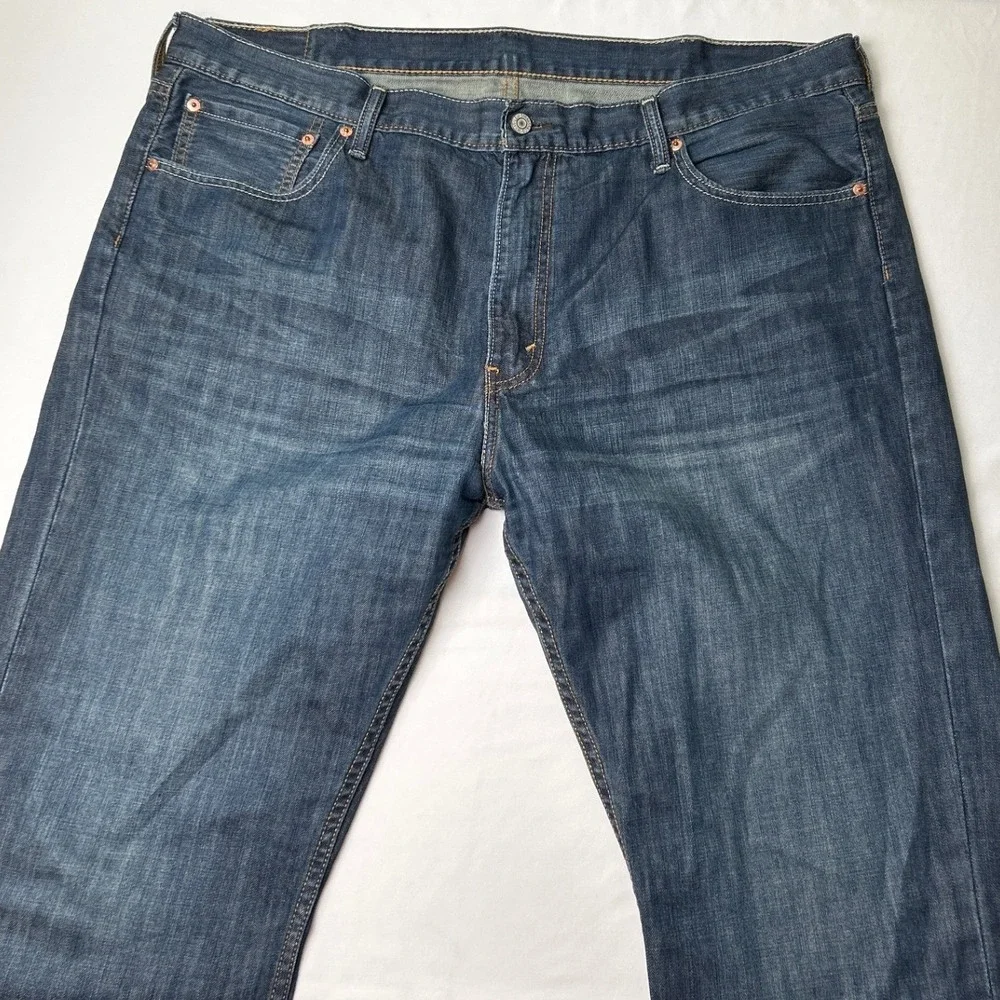 Levis Mens 527 Slim Bootcut Jeans Size 42x30 Dark Wash Blue Cotton Denim Classic